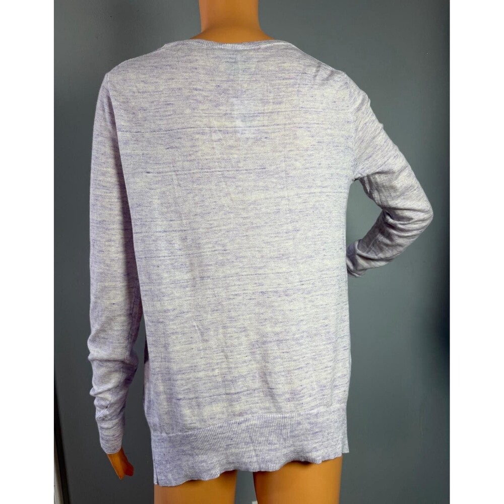 GAP Sweater Womens Small S Purple V-Neck Long Sleeve 100% Cotton NWT Lightweight - Picture 2 of 7
